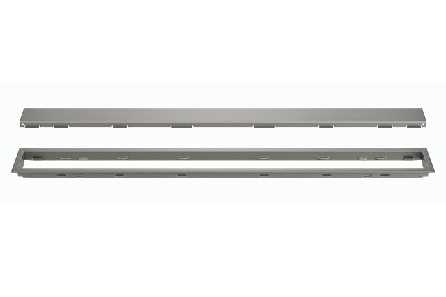 Schluter - KERDI-LINE - Drain linéaire encastré avec desing de grille Solid - acier inoxydable (V4) texturé Pewter 3/4" x 55-1/8" ||KL1AR19TSG140 - Ceramed