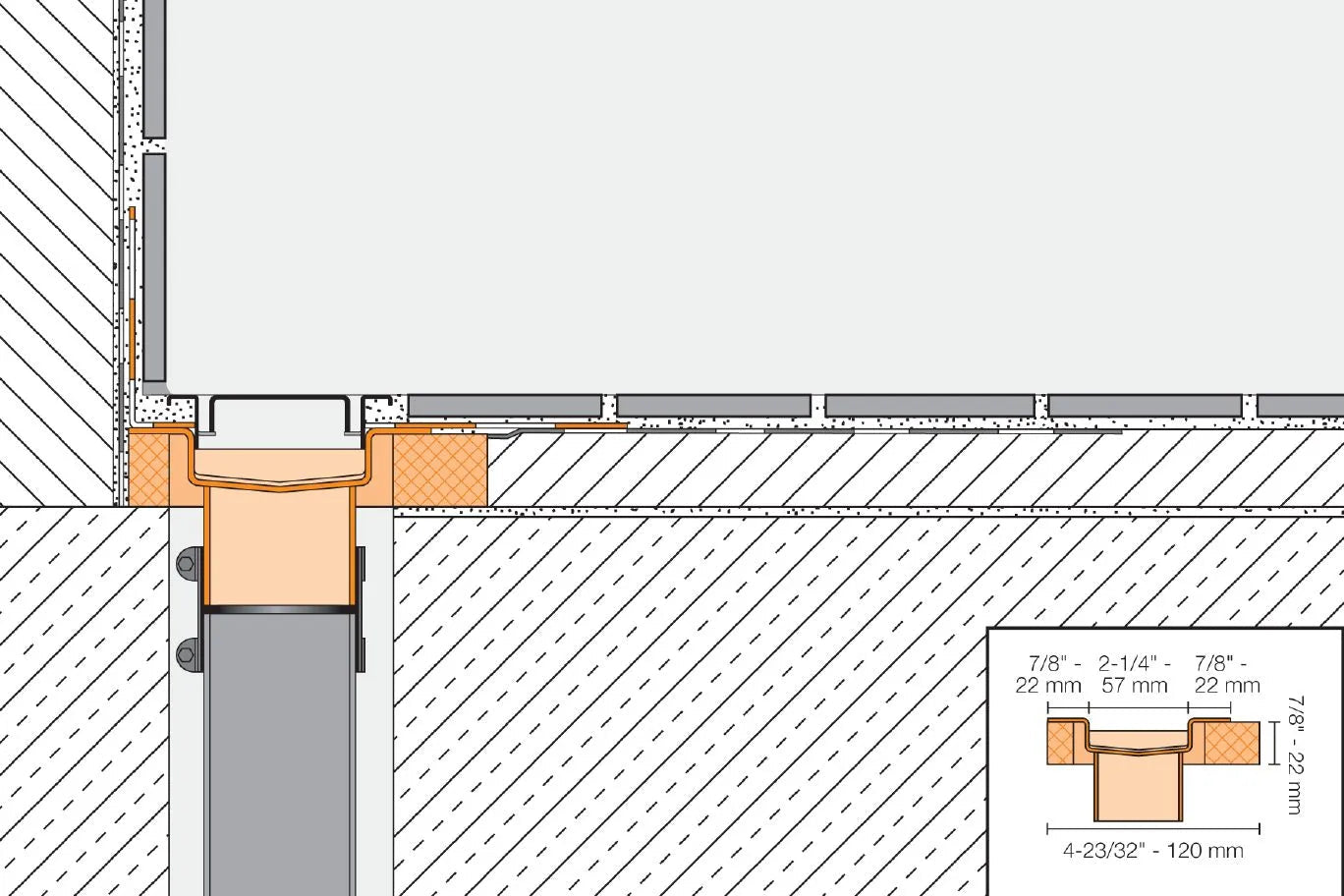 Schluter - KERDI-LINE - Ensemble de caniveau décentré de drain linéaire - 47-1/4" ||KL1VO60E120 - Ceramed