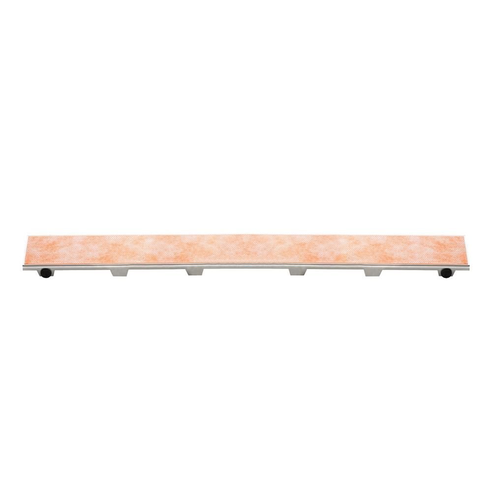 Schluter - KERDI-LINE Ensemble de grille à carreler sans cadre avec drain décalé acier inoxydable 40"
