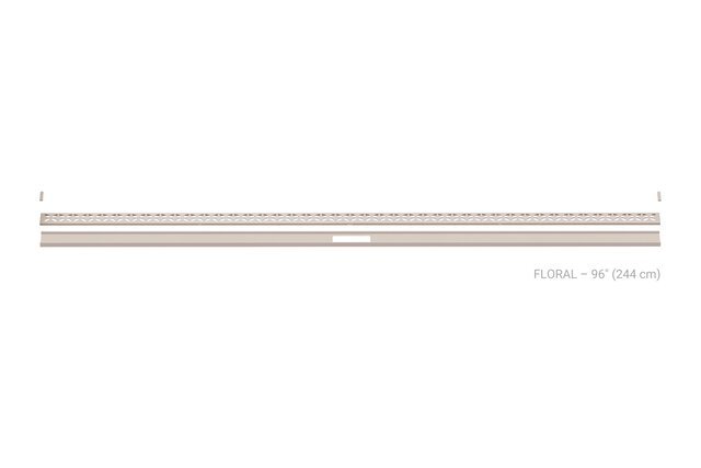 Schluter - KERDI-LINE-VARIO - Drain linéaire encastré avec design de grille Floral - Acier inoxydable (V4) Ivoire 1-5/8" x 96" ||KLVRID5TSI244 - Ceramed