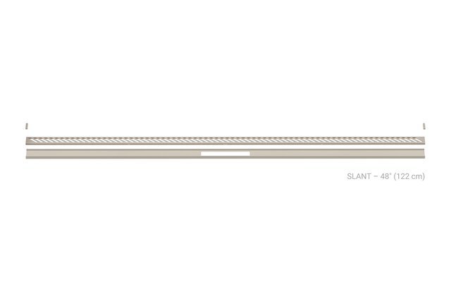 Schluter - KERDI-LINE-VARIO - Drain linéaire encastré avec design de grille Slant - Acier inoxydable (V4) Crème 1-5/8" x 48" ||KLVRID14TSC122 - Ceramed
