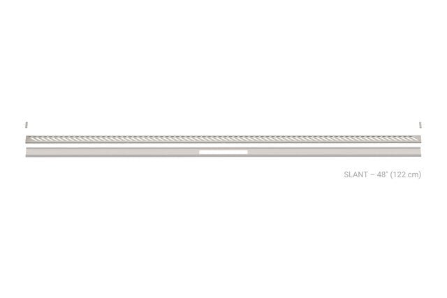 Schluter - KERDI-LINE-VARIO - Drain linéaire encastré avec design de grille Slant - Acier inoxydable (V4) Grège 1-5/8" x 48" ||KLVRID14TSBG122 - Ceramed