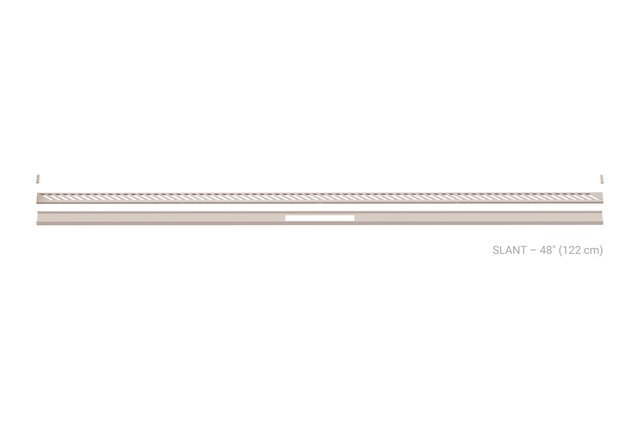 Schluter - KERDI-LINE-VARIO - Drain linéaire encastré avec design de grille Slant - Acier inoxydable (V4) Ivoire 1-5/8" x 48" ||KLVRID14TSI122 - Ceramed