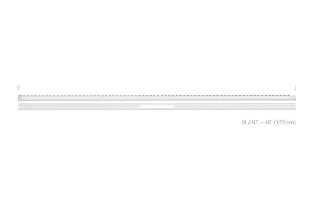 Schluter - KERDI-LINE-VARIO - Drain linéaire encastré avec design de grille Slant - Acier inoxydable (V4A) Blanc éclatant mat 1-5/8" x 48" ||KLVRID14MBW122 - Ceramed