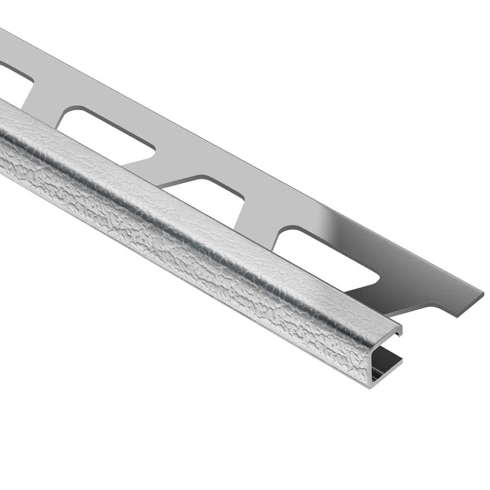 Schluter - QUADEC Profilé de bordure carré - acier inoxydable (304) aspect cuir 1/2" (12.5 mm) x 8' 2-1/2"