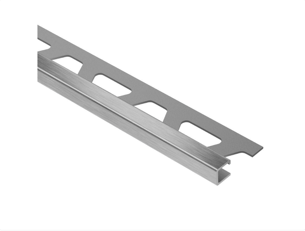Schluter - QUADEC - Profilé de bordure carré - acier inoxydable (V2) brossé 1/4" x 8' 2-1/2" ||Q60EB - Ceramed