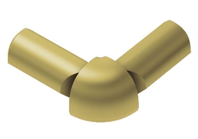 Schluter - RONDEC - Coin extérieur 2-bouts 1/2" - alum. laiton mat ||E2L/RO125AM - Ceramed