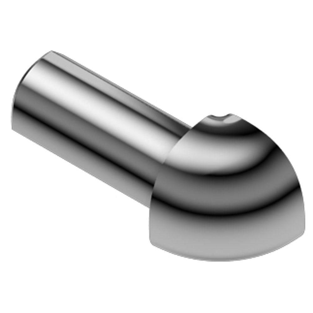 Schluter - RONDEC Coin extérieur 90° - aluminium anodisé aspect acier inoxydable 3/8" (10 mm)