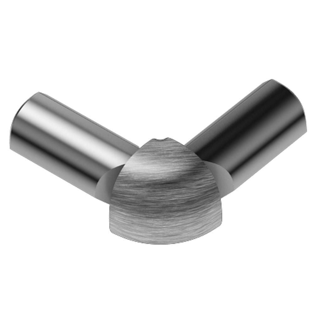 Schluter - RONDEC Coin extérieur à 2 bouts 90° - aluminium anodisé chrome brossé 1/2" (12.5 mm)