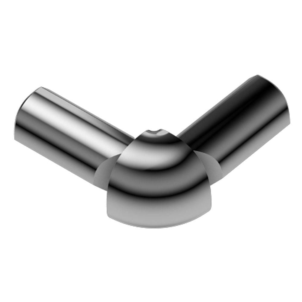 Schluter - RONDEC Coin extérieur à 2 bouts 90° - aluminium anodisé chrome poli 3/8" (10 mm)