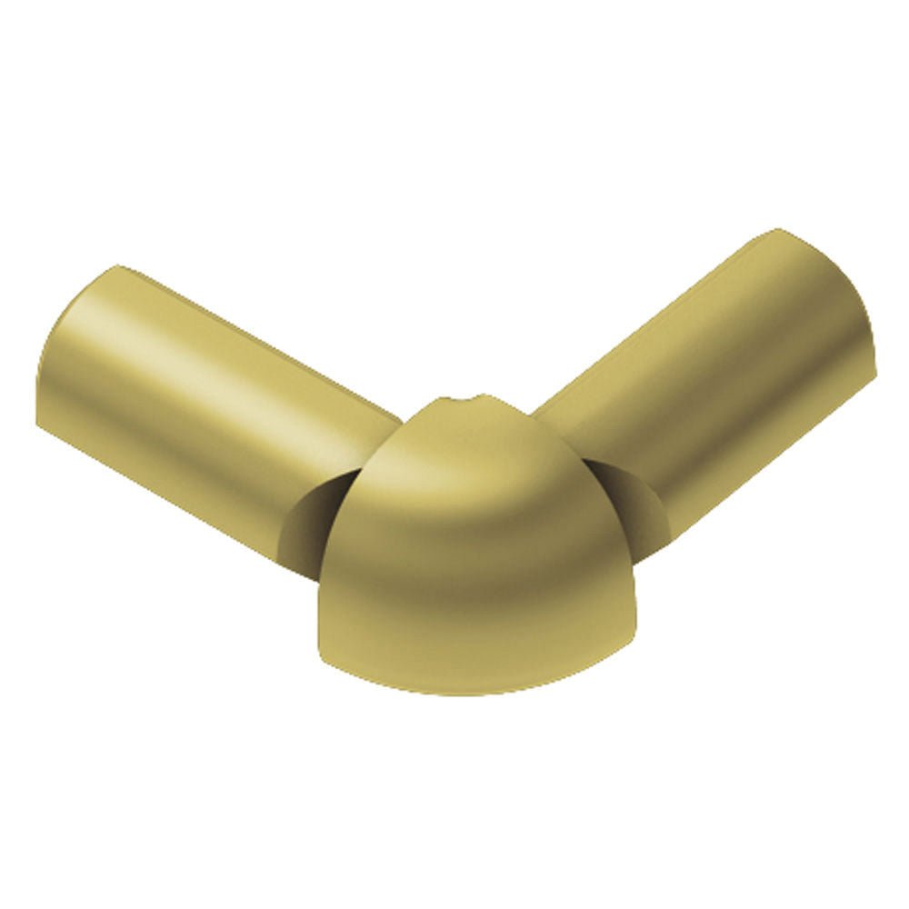 Schluter - RONDEC Coin extérieur à 2 bouts 90° aluminium anodisé laiton mat 3/8" (10 mm)