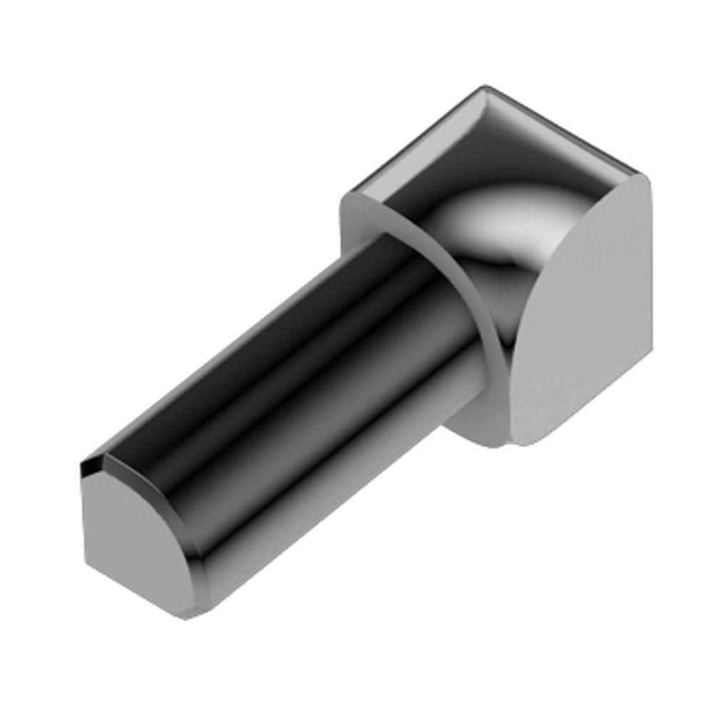 Schluter - RONDEC Coin intérieur 90° - aluminium avec un aspect d'acier inoxydable 3/8" (10 mm)