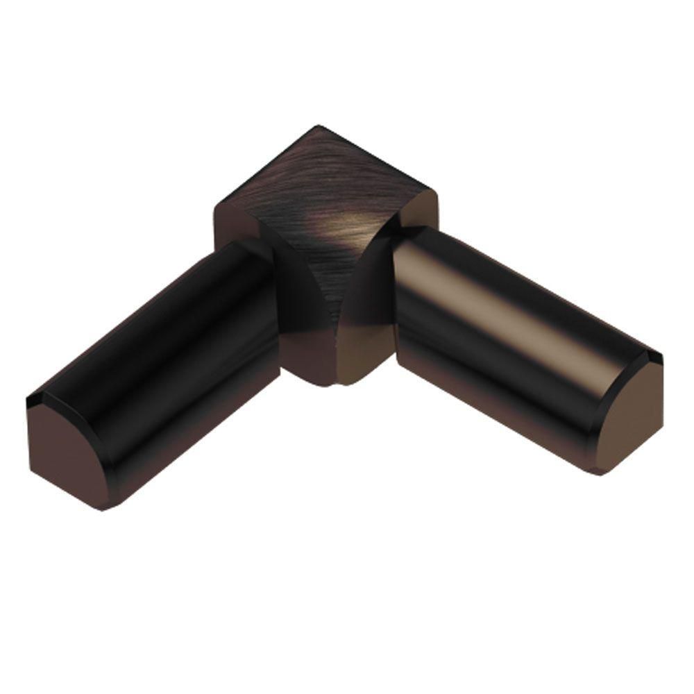 Schluter - RONDEC Coin intérieur à 2 bouts 90° - aluminium anodisé bronze antique brossé 1/2" (12.5 mm)