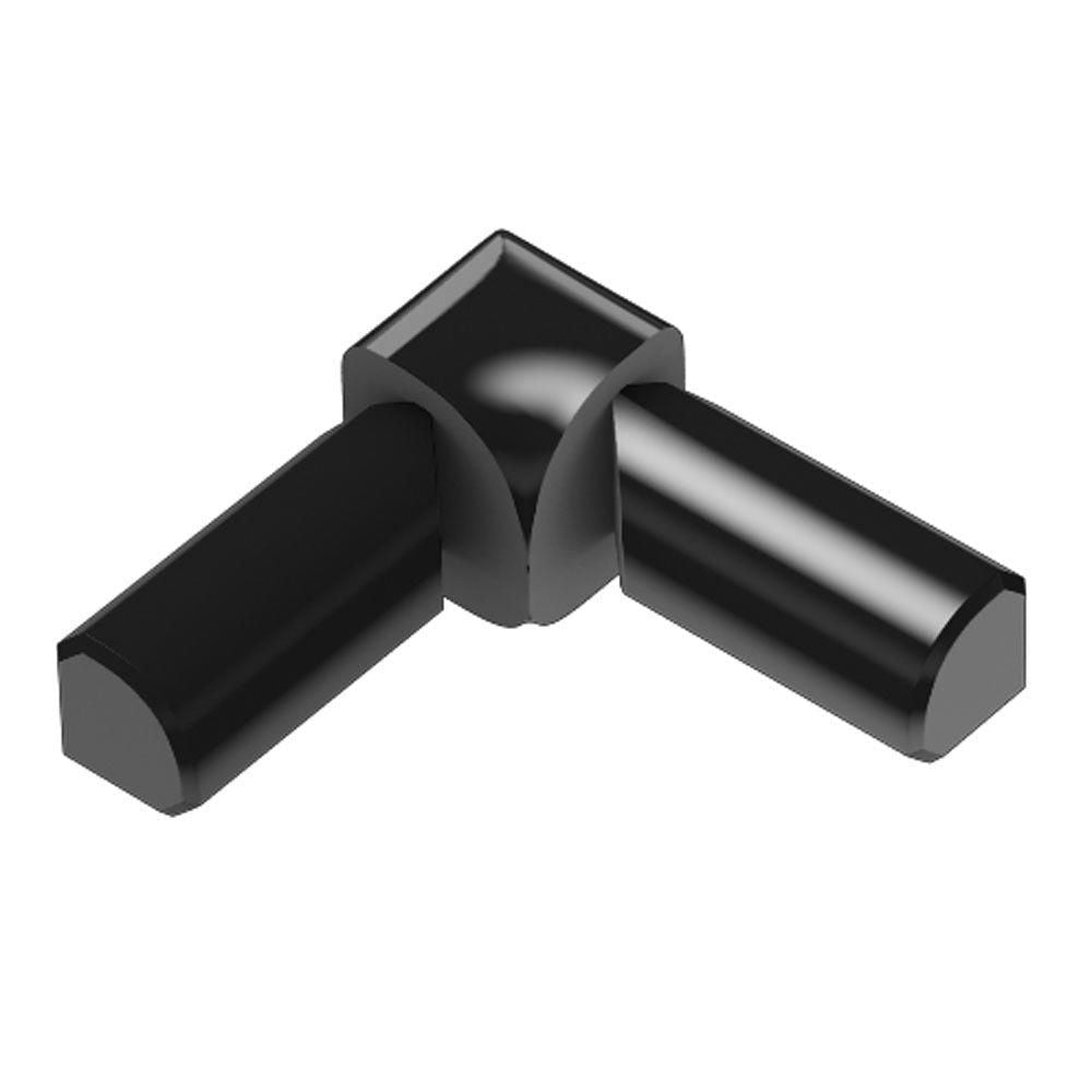Schluter - RONDEC Coin intérieur à 2 bouts 90° - aluminium anodisé noir éclatant 1/2" (12.5 mm)