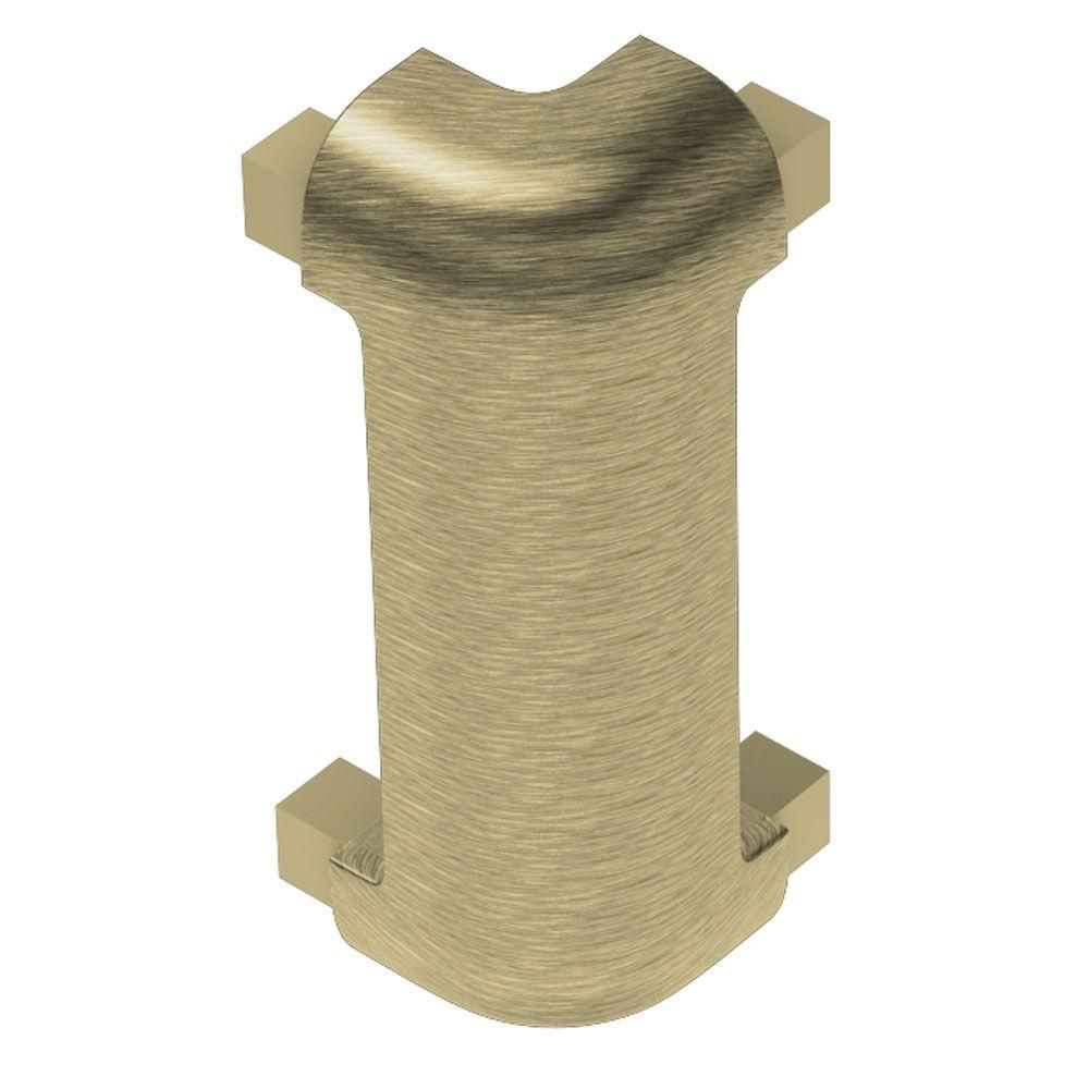 Schluter - RONDEC-CT Coin extérieur 90° - aluminium anodisé laiton brossé 1/2" (12.5 mm)