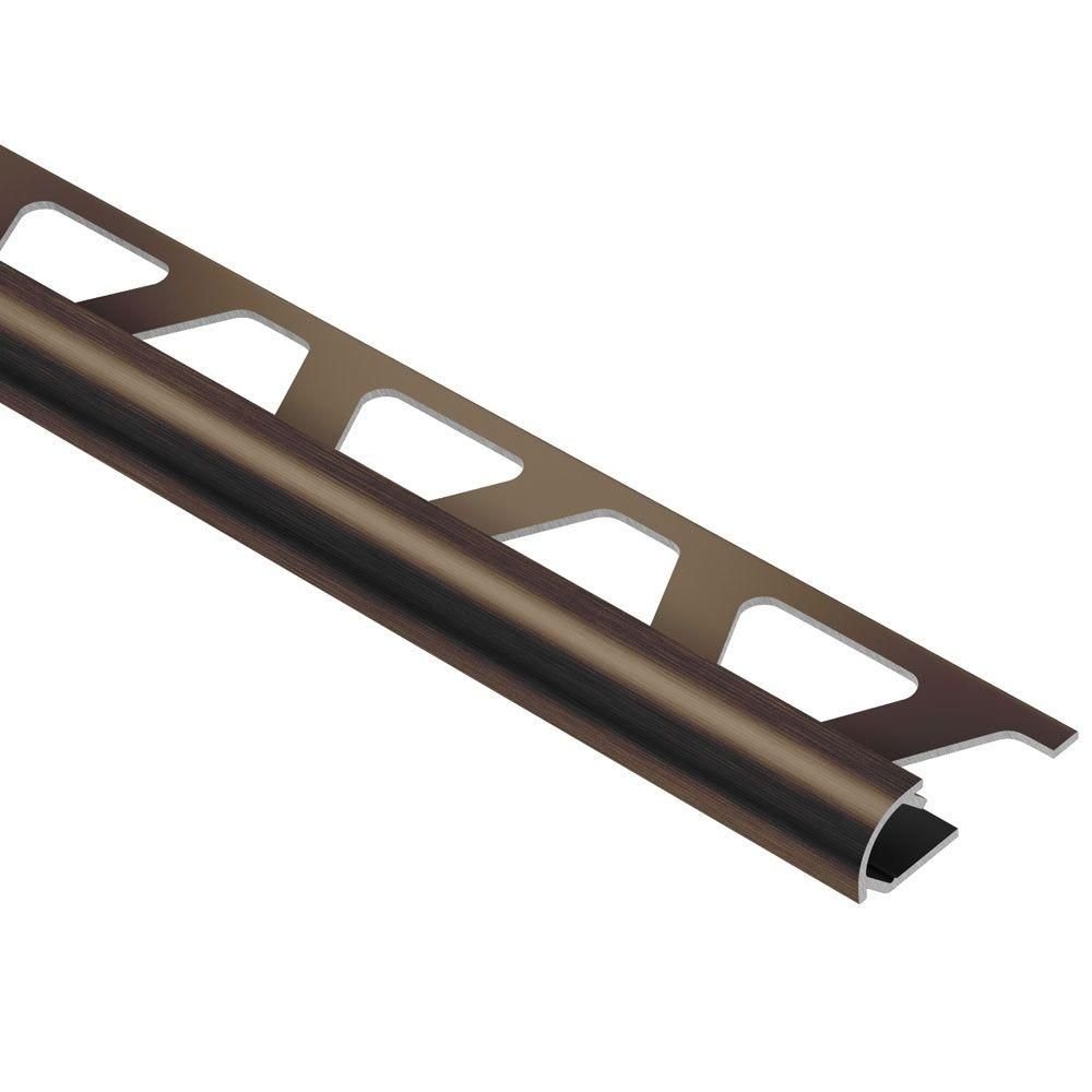 Schluter - RONDEC Profilé de bordure rond - aluminium anodisé bronze antique brossé 5/16" (8 mm) x 8' 2-1/2"