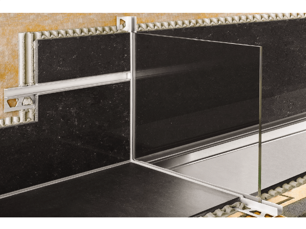 Schluter - RONDEC - Profilé de bordure rond - alum. anodisé chrome brossé 3/8" x 8' 2-1/2" ||RO100ACGB - Ceramed