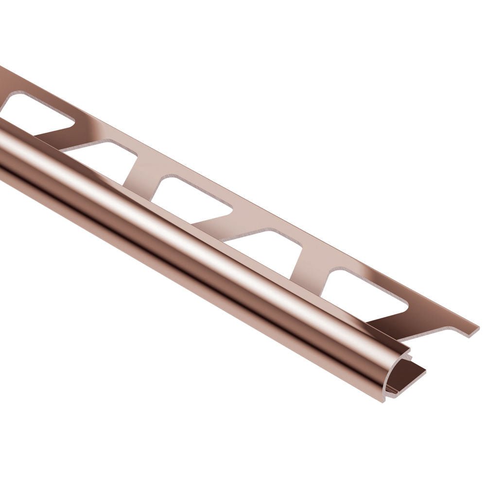 Schluter - RONDEC Profilé de bordure rond - aluminium anodisé cuivre poli 1/4" (6 mm) x 8' 2-1/2"