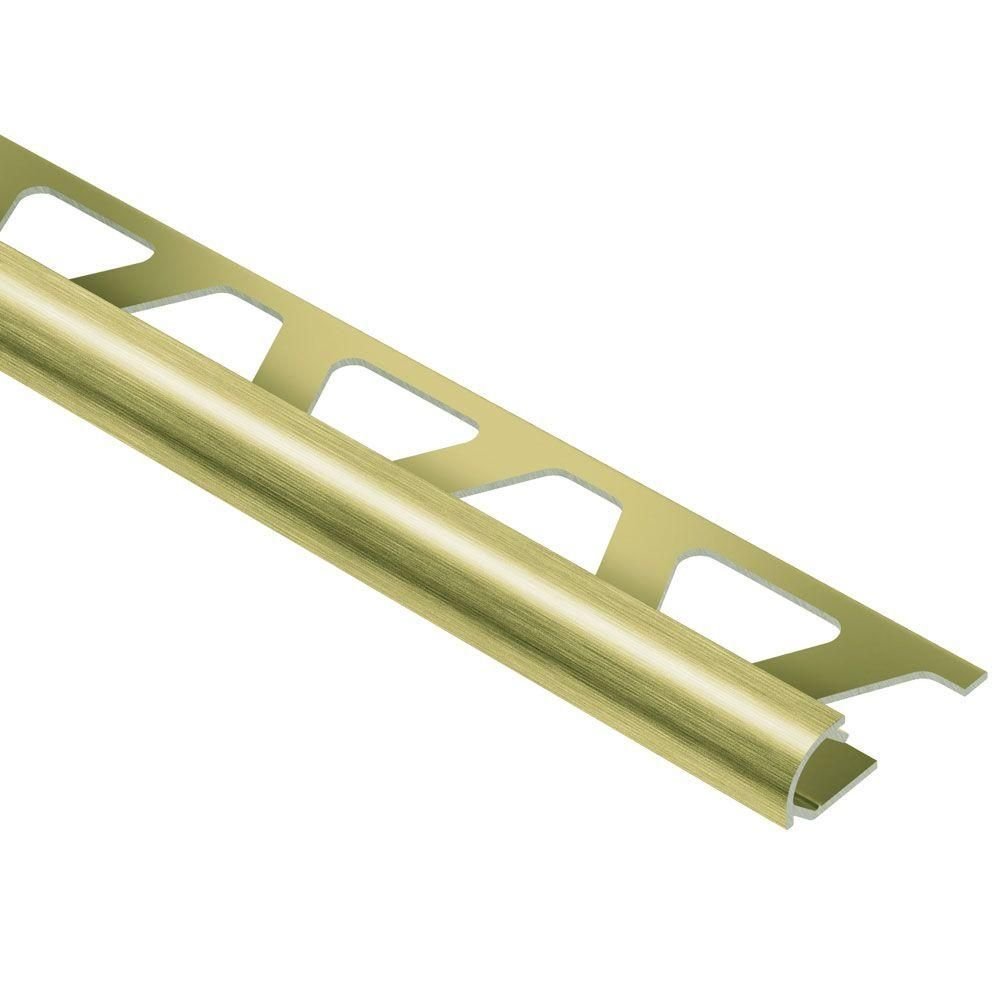 Schluter - RONDEC Profilé de bordure rond - aluminium anodisé laiton brossé 1/2" (12.5 mm) x 8' 2-1/2"