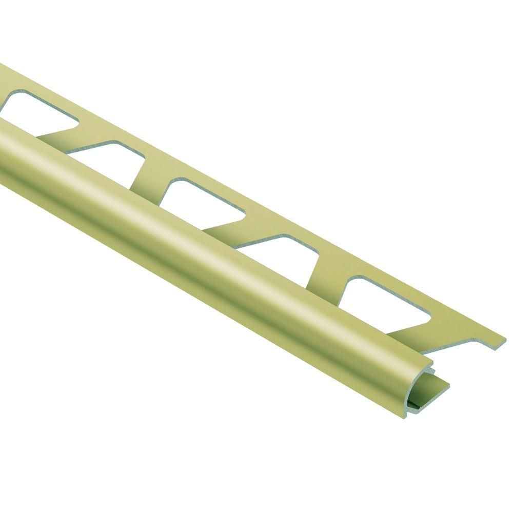 Schluter - RONDEC Profilé de bordure rond - aluminium anodisé laiton mat 1/2" (12.5 mm) x 8' 2-1/2"