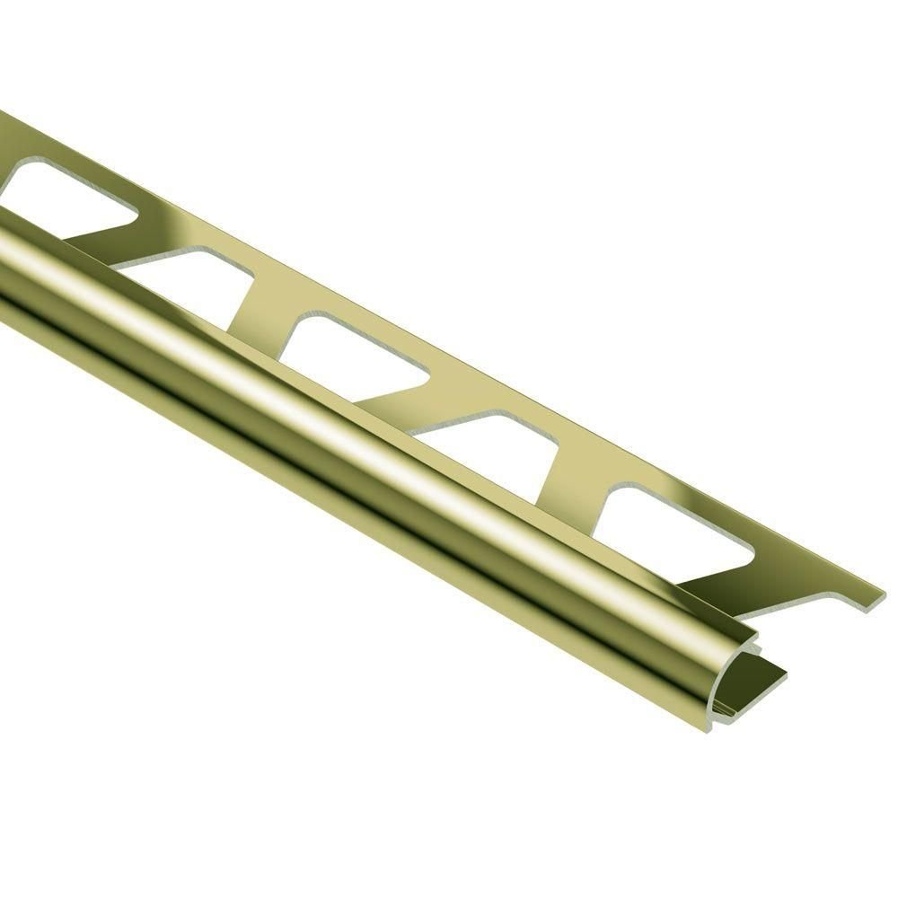 Schluter - RONDEC Profilé de bordure rond - aluminium anodisé laiton poli 3/8" (10 mm) x 8' 2-1/2"