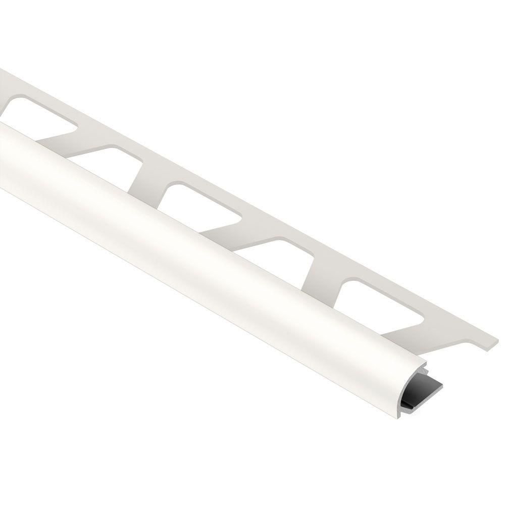 Schluter - RONDEC Profilé de bordure rond - aluminium  blanc 1/2" (12.5 mm) x 8' 2-1/2"