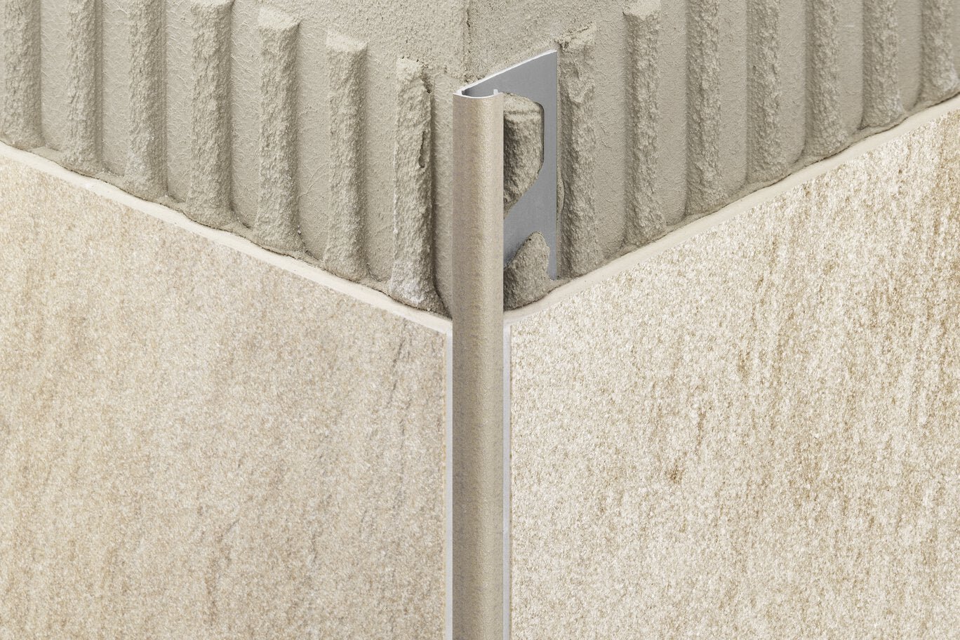 Schluter - RONDEC - Profilé de bordure rond - alum. crème 3/8" x 9' 10" ||RO100TSC/300 - Ceramed