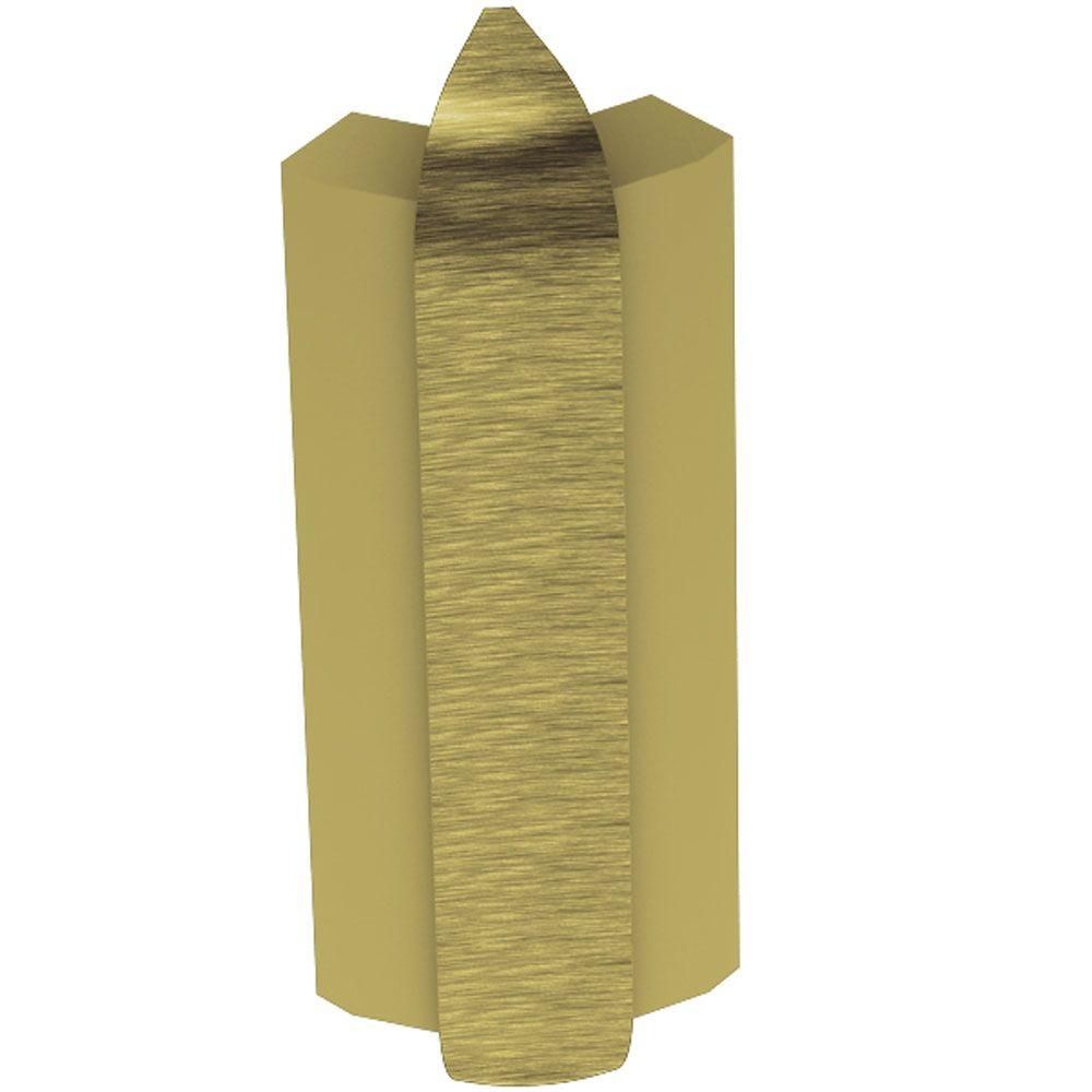 Schluter - RONDEC-STEP Coin extérieur 135° avec ailette verticale de 1-1/2" - aluminium anodisé laiton brossé 1/2" (12.5 mm)