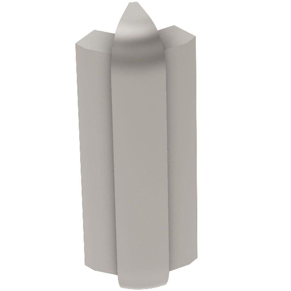 Schluter - RONDEC-STEP Coin extérieur 135° avec ailette verticale de 2-1/4" - aluminium anodisé nickel mat 3/8" (10 mm)