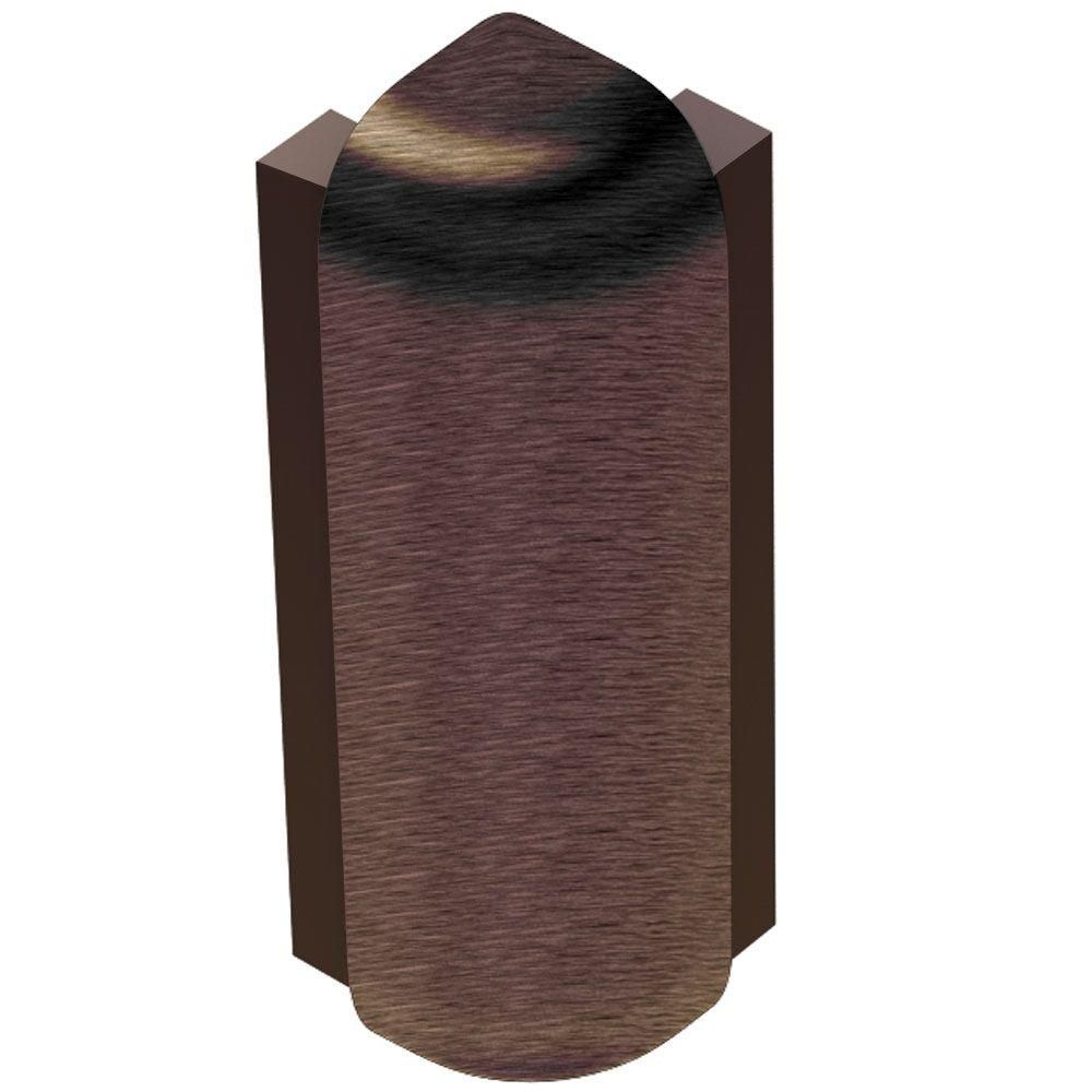 Schluter - RONDEC-STEP Coin extérieur 90° avec ailette verticale de 1-1/2" - aluminium anodisé bronze antique brossé 1/2" (12.5 mm)