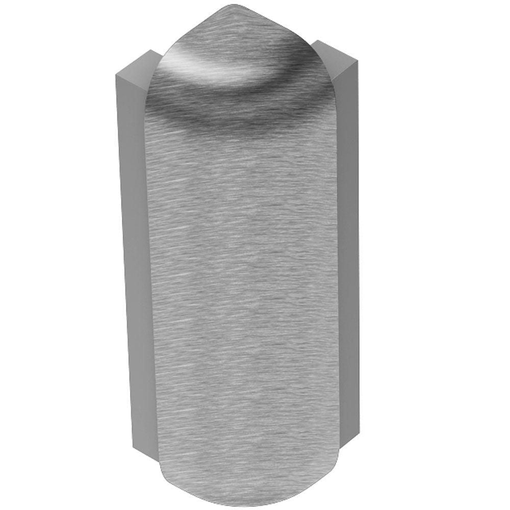 Schluter - RONDEC-STEP Coin extérieur 90° avec ailette verticale de 1-1/2" - aluminium anodisé chrome brossé 3/8" (10 mm)