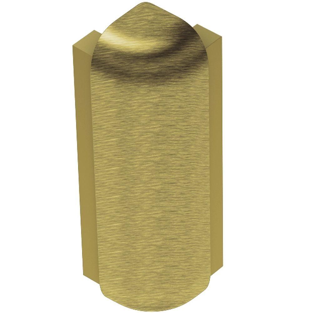 Schluter - RONDEC-STEP Coin extérieur 90° avec ailette verticale de 1-1/2" - aluminium anodisé laiton brossé 5/16" (8 mm)