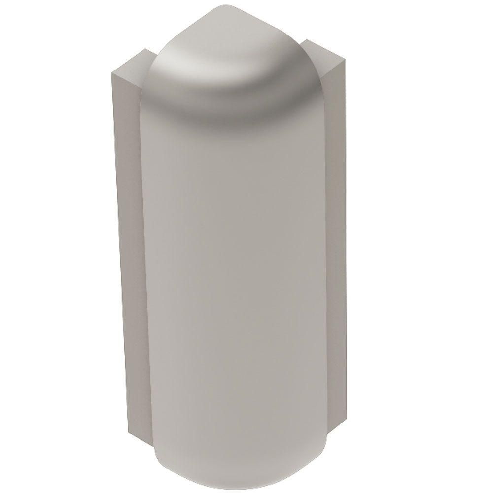Schluter - RONDEC-STEP Coin extérieur 90° avec ailette verticale de 1-1/2" - aluminium anodisé nickel mat 3/8" (10 mm)