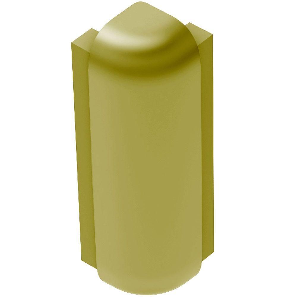 Schluter - RONDEC-STEP Coin extérieur 90° avec ailette verticale de 2-1/4" - aluminium anodisé laiton mat 3/8" (10 mm)