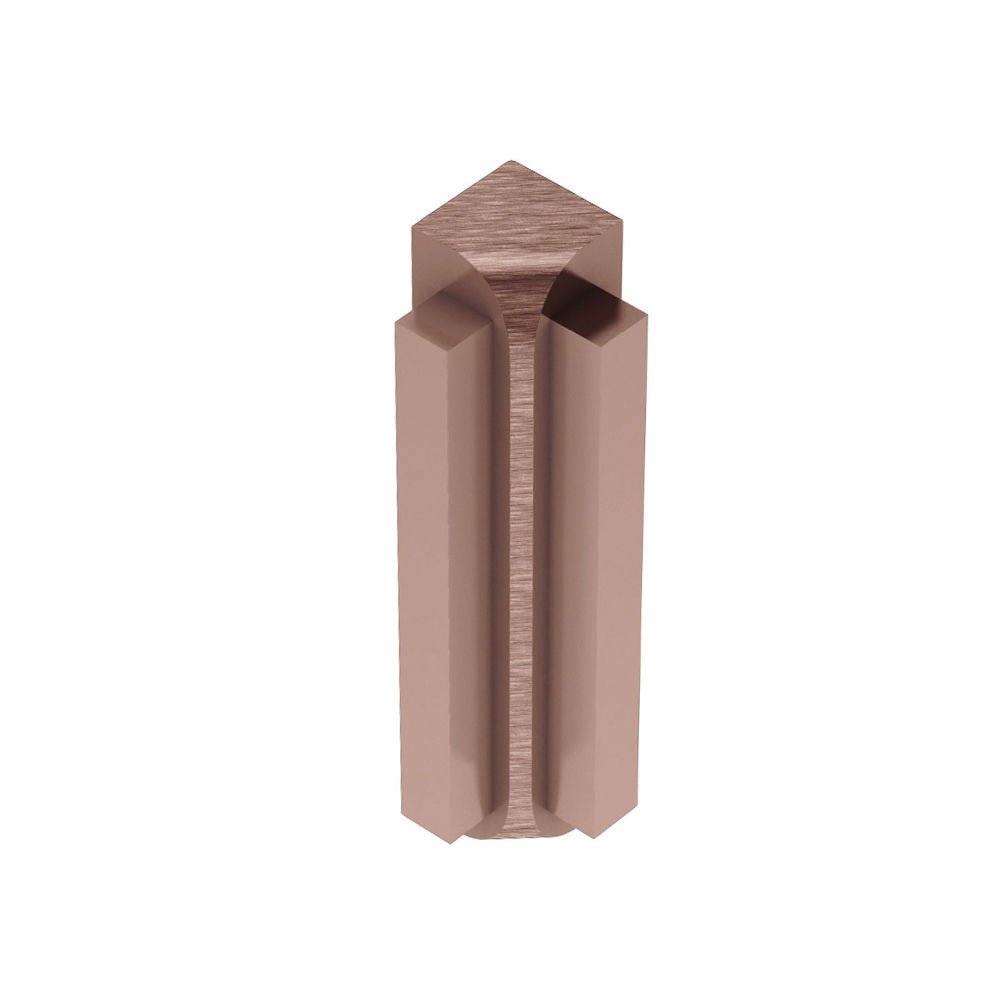 Schluter - RONDEC-STEP Coin intérieur 90° avec ailette verticale de 1-1/2"  - aluminium anodisé cuivre brossé 1/2" (12.5 mm)