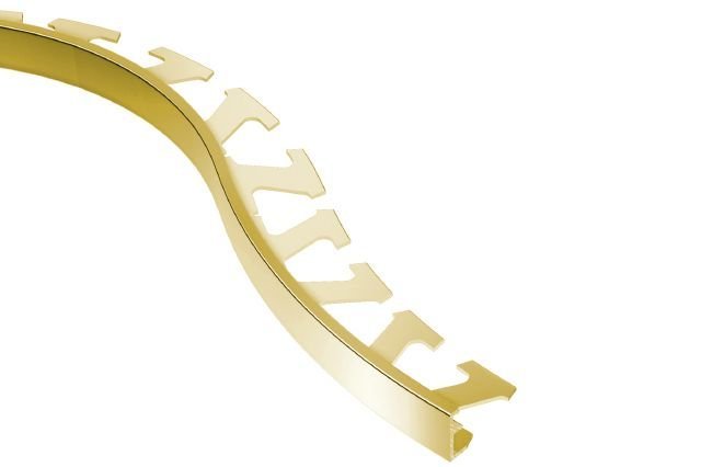 Schluter - SCHIENE Moulure flexible de bordure pour planchers Aluminium anodisé Laiton poli 3/8" (10 mm) x 8' 2-1/2"