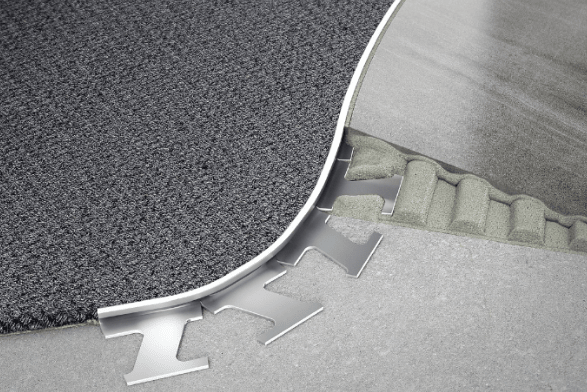 Schluter - SCHIENE-RADIUS - Profilé radius de bordure de mur/plancher - acier inoxydable (V2) 3/32" x 8' 2-1/2" ||R/E20 - Ceramed