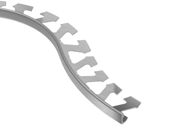 Schluter - SCHIENE-RADIUS - Profilé radius de bordure de mur/plancher - acier inoxydable (V2) brossé 1/2" x 8' 2-1/2" ||R/E125EB - Ceramed