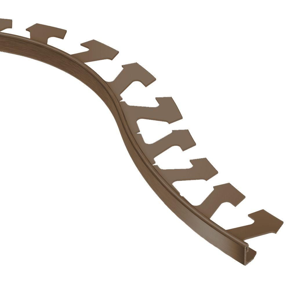 Schluter - JOLLY Profilé radius de bordure de mur/plancher - aluminium anodisé bronze antique brossé 5/16" (8 mm) x 8' 2-1/2"