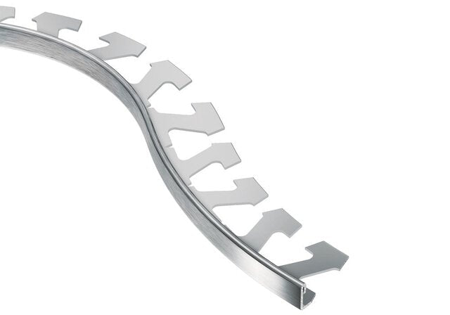 Schluter - SCHIENE-RADIUS - Profilé radius de bordure de mur/plancher - alum. anodisé chrome brossé 1/2" x 8' 2-1/2" ||R/A125ACGB - Ceramed