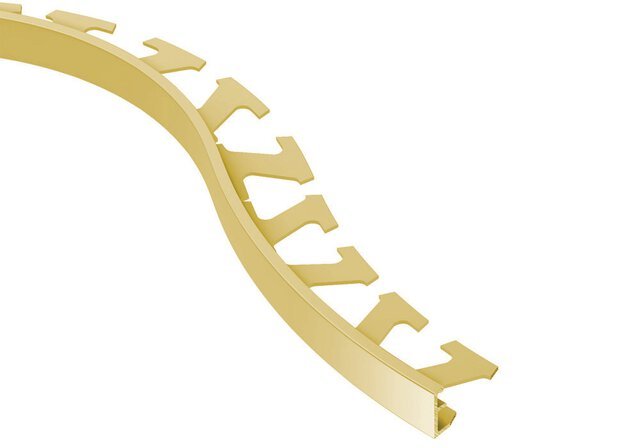Schluter - SCHIENE-RADIUS - Profilé radius de bordure de mur/plancher - alum. anodisé laiton mat 3/8" x 8' 2-1/2" ||R/A100AM - Ceramed
