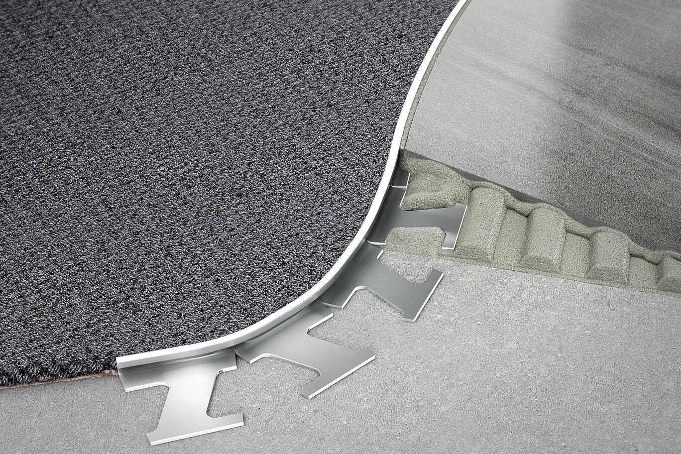 Schluter - SCHIENE-RADIUS - Profilé radius de bordure de mur/plancher - alum. anodisé laiton mat 3/8" x 8' 2-1/2" ||R/A100AM - Ceramed