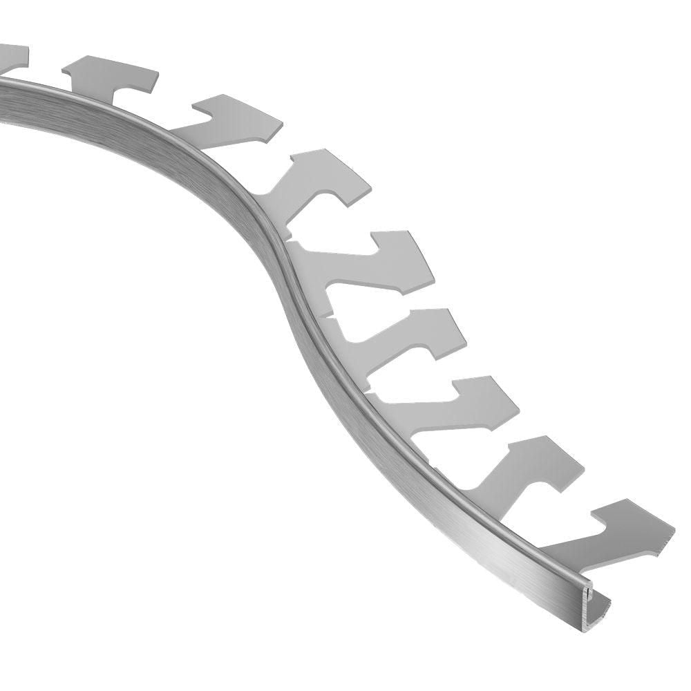 Schluter - JOLLY Profilé radius de bordure de mur/plancher - aluminium anodisé nickel brossé 1/2" (12.5 mm) x 8' 2-1/2"