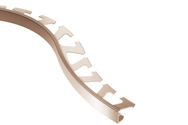Schluter - SCHIENE-RADIUS - Profilé radius de bordure de mur/plancher - cuivre poli 1/2" x 8' 2-1/2" ||R/A125AKG - Ceramed