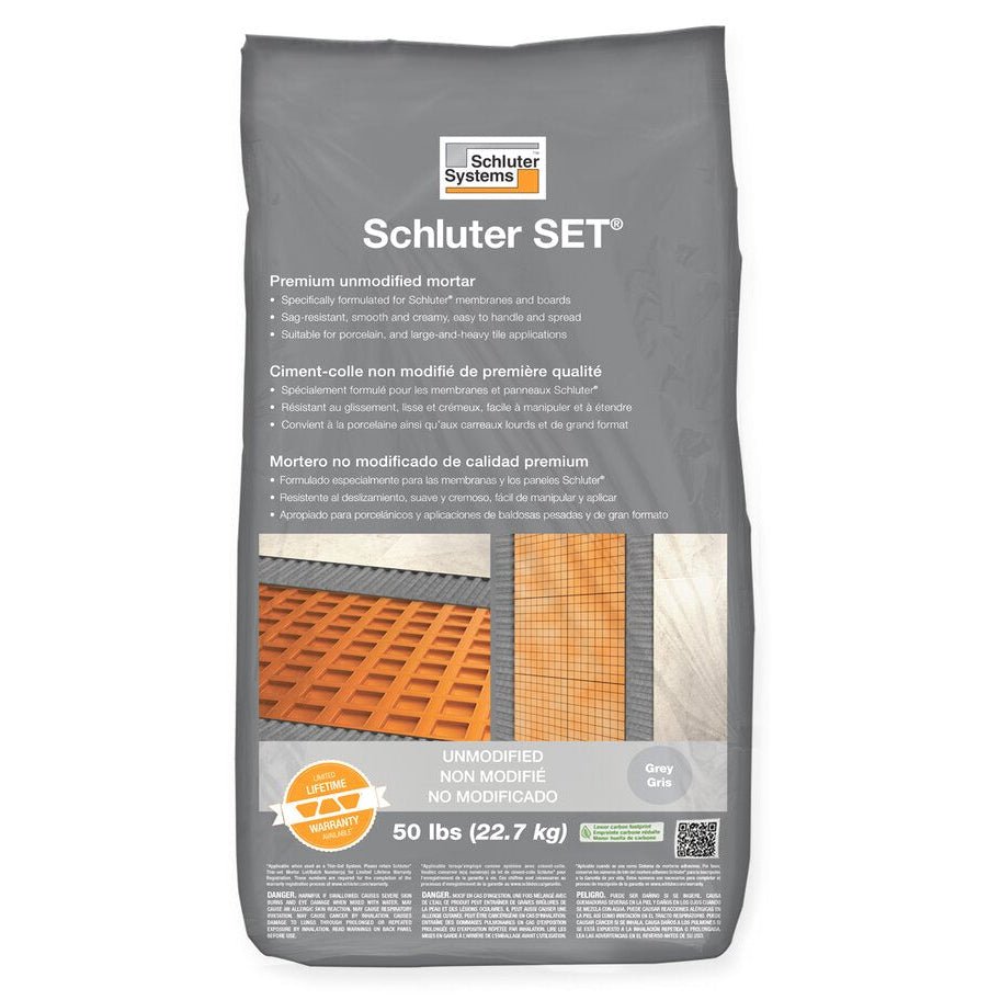 Schluter - SET - Ciment-colle non modifié de première qualité - gris 50 lb ||SET50G - Ceramed