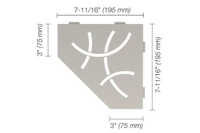 Schluter - SHELF-E - Étagère de coin pentagonale modèle Curve - alum. grège ||SES2D6TSBG - Ceramed