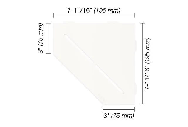 Schluter - SHELF-E - Étagère de coin pentagonale modèle Pure - alum. blanc mat ||SES2D7MBW - Ceramed