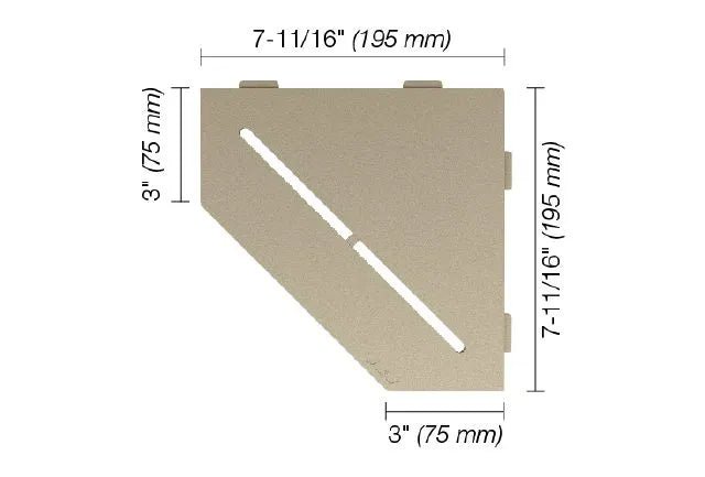 Schluter - SHELF-E - Étagère de coin pentagonale modèle Pure - alum. crème ||SES2D7TSC - Ceramed