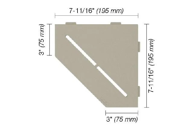 Schluter - SHELF-E - Étagère de coin pentagonale modèle Pure - alum. grège ||SES2D7TSBG - Ceramed