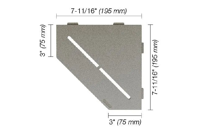 Schluter - SHELF-E - Étagère de coin pentagonale modèle Pure - alum. gris pierre ||SES2D7TSSG - Ceramed